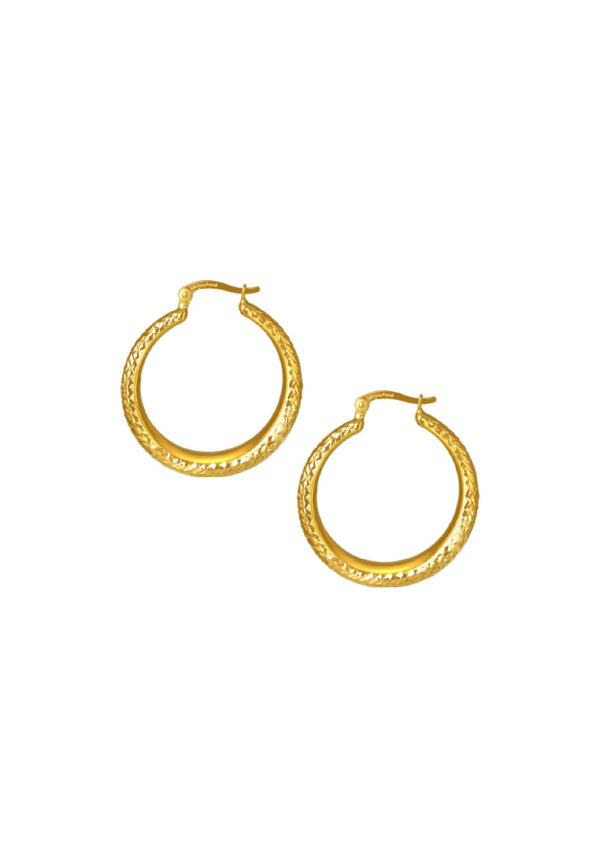 TOMEI Laser Cut Earrings, Yellow Gold 916