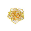 TOMEI Dual-Tone Blooming Flower Ring, Yellow Gold 916