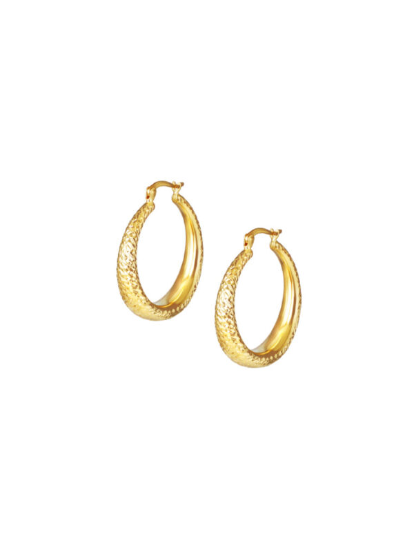 TOMEI Laser Cut Earrings, Yellow Gold 916