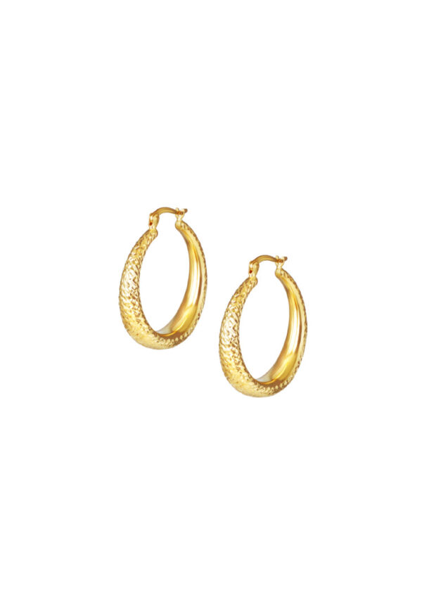 TOMEI Laser Cut Earrings, Yellow Gold 916