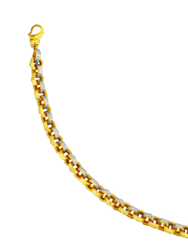 TOMEI Dual-Tone Hexagon Linked Bracelet, Yellow Gold 916