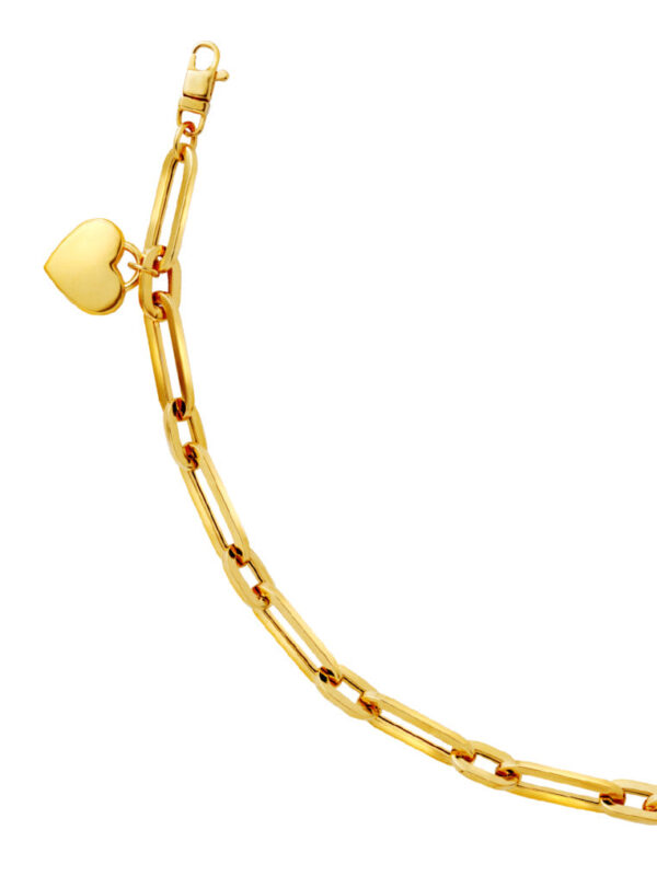 TOMEI Lusso Italia Solo Heart Chain Link Bracelet, Yellow Gold 916