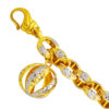 TOMEI Dual-Tone Twinkling Ball Bracelet, Yellow Gold 916