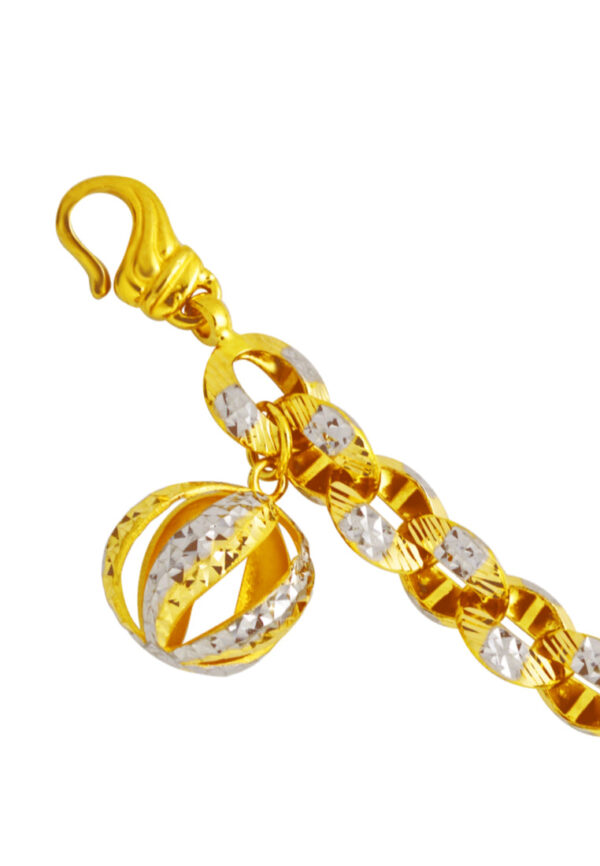 TOMEI Dual-Tone Twinkling Ball Bracelet, Yellow Gold 916