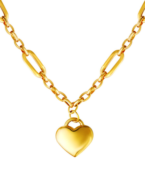 TOMEI Lusso Italia Chain Linked Heart Necklace, Yellow Gold 916