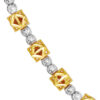 TOMEI Dual-Tone Hexagon Ball Bracelet, Yellow Gold 916