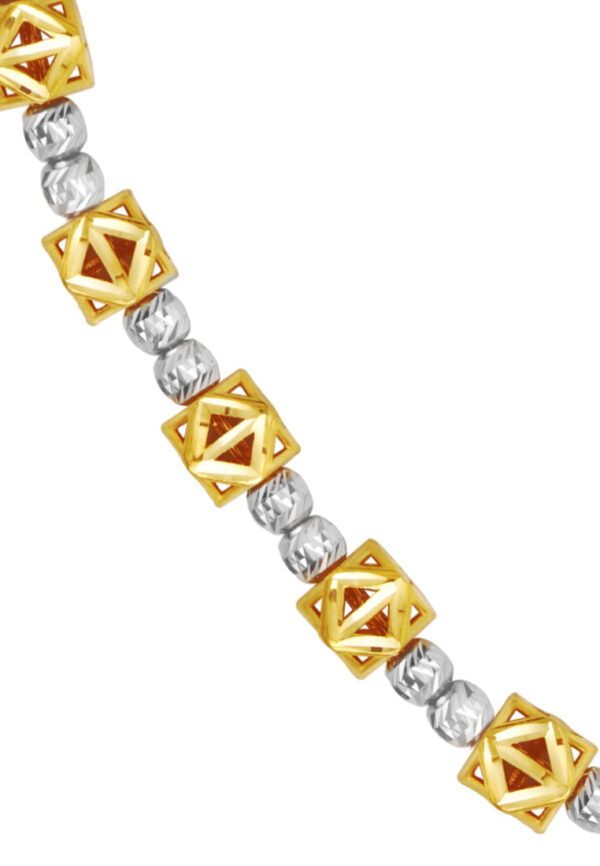 TOMEI Dual-Tone Hexagon Ball Bracelet, Yellow Gold 916