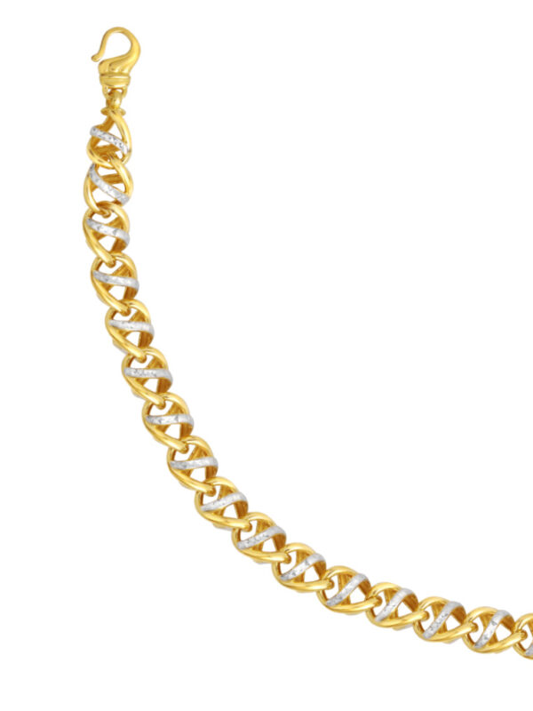 TOMEI Dual-Tone Spiral Bracelet, Yellow Gold 916