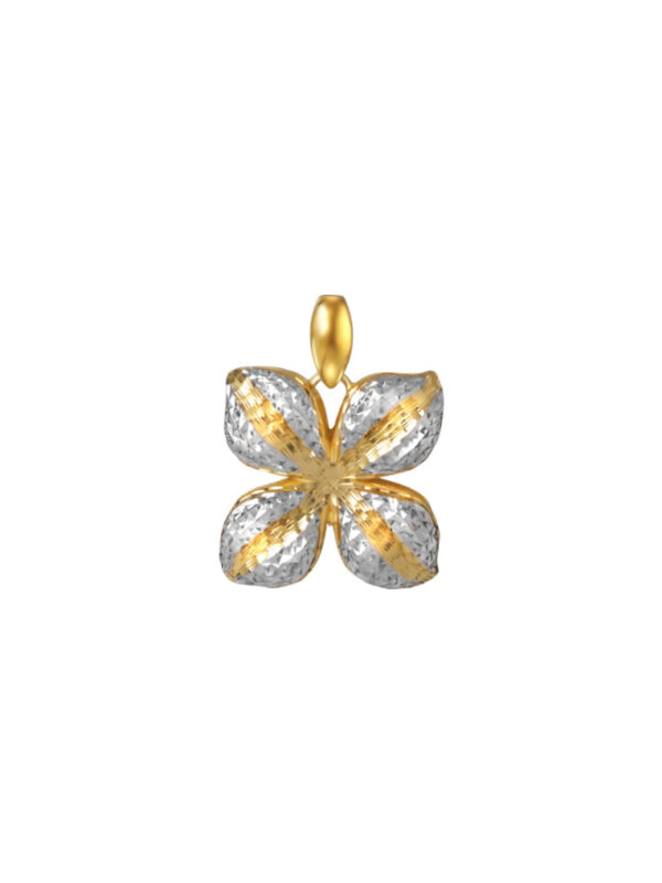 TOMEI Dual-Tone Flower Pendant, Yellow Gold 916