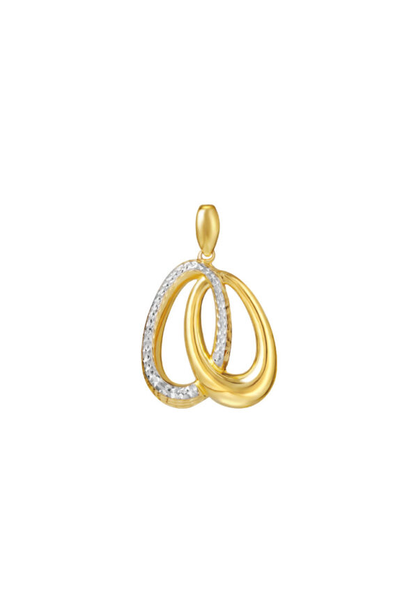 TOMEI Dual-Tone Oval Pendant, Yellow Gold 916