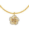 TOMEI Dual-Tone Blooming Flower Pendant, Yellow Gold 916