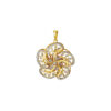 TOMEI Dual-Tone Blooming Flower Pendant, Yellow Gold 916