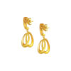 TOMEI Dual-Tone Dangling Oval Earrings, Yellow Gold 916