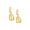 TOMEI Dual-Tone Dangling Oval Earrings, Yellow Gold 916
