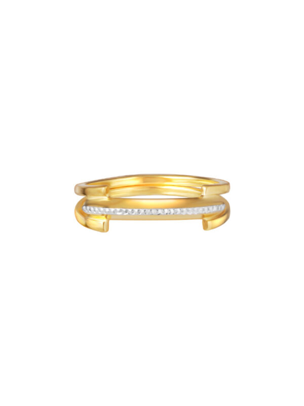 TOMEI Dual-Tone Romantic Ring, Yellow Gold 916