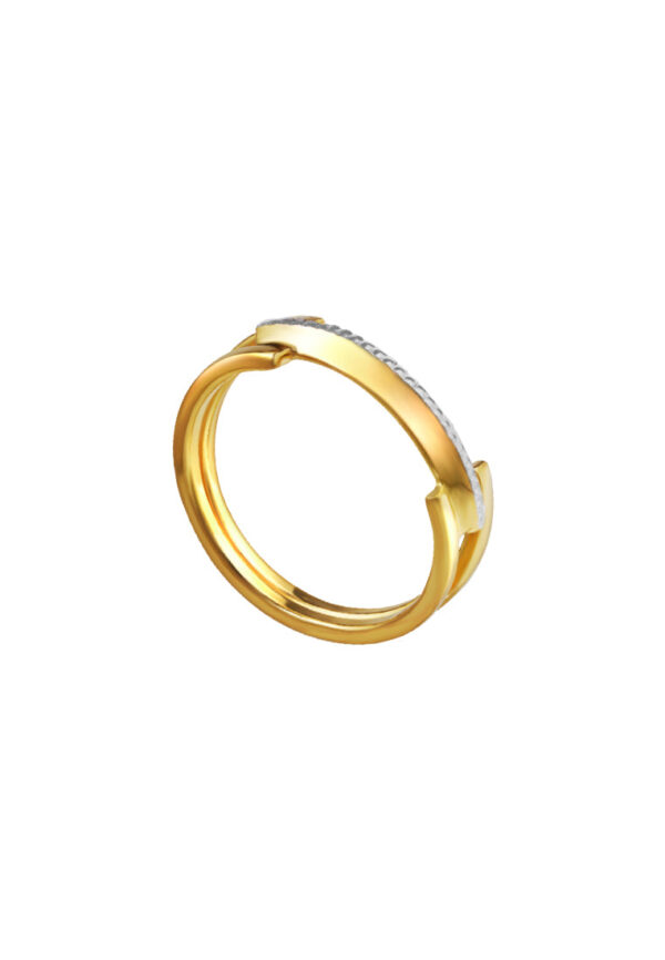 TOMEI Dual-Tone Romantic Ring, Yellow Gold 916