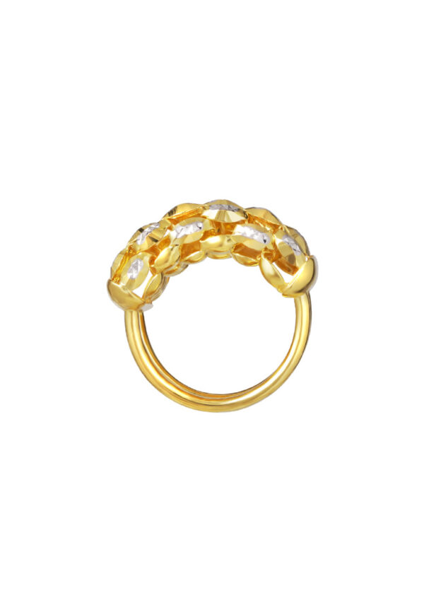 TOMEI Glimmering Layered Ring, Yellow Gold 916