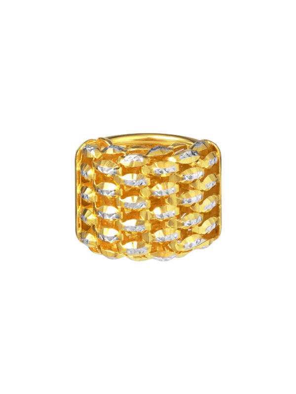 TOMEI Glimmering Layered Ring, Yellow Gold 916