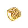 TOMEI Glimmering Layered Ring, Yellow Gold 916