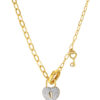 TOMEI Diamond Cut Collection Love Lock Necklace, Yellow Gold 916