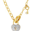 TOMEI Diamond Cut Collection Love Lock Necklace, Yellow Gold 916