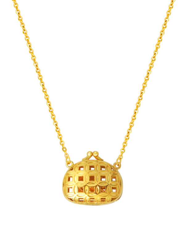 TOMEI Clutch Bag Necklace, Yellow Gold 916