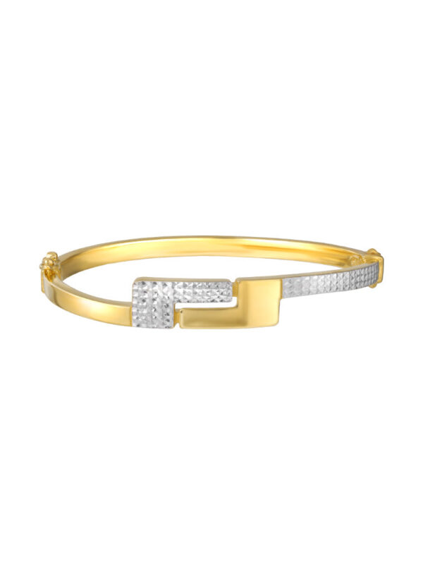 TOMEI Dual-Tone Puzzle Bangle, Yellow Gold 916