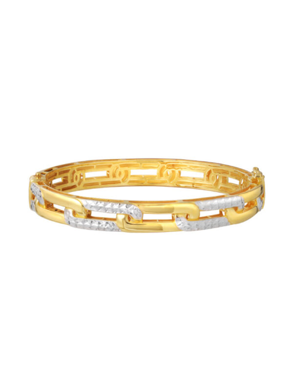 TOMEI Dual-Tone Loop-Link Bangle, Yellow Gold 916
