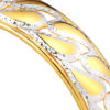 TOMEI Dual-Tone Line Patterned Bangle, Yellow Gold 916