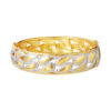TOMEI Dual-Tone Line Patterned Bangle, Yellow Gold 916