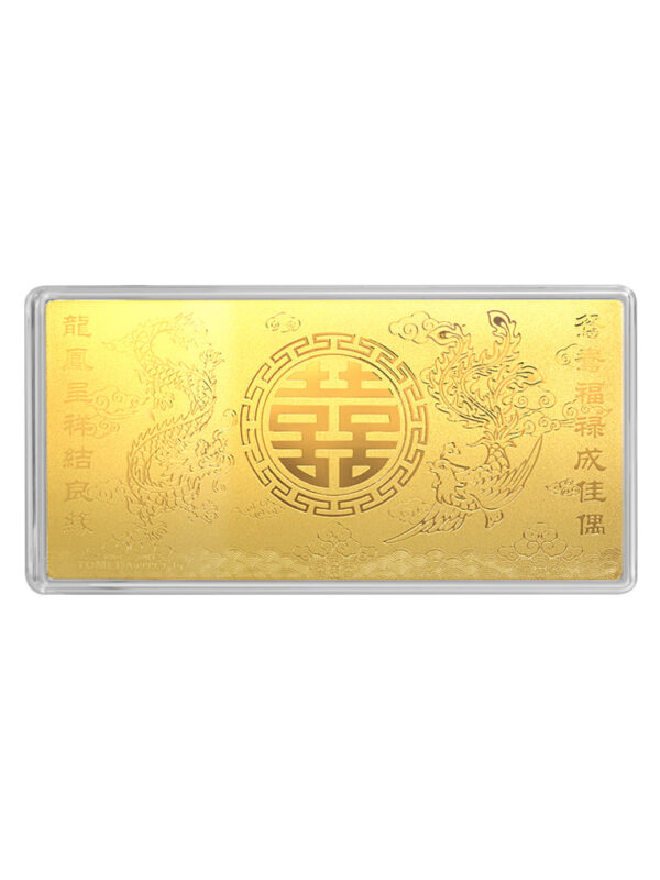 TOMEI Dragon Phoenix Wedding Gold Wafer 1G, Yellow Gold 9999