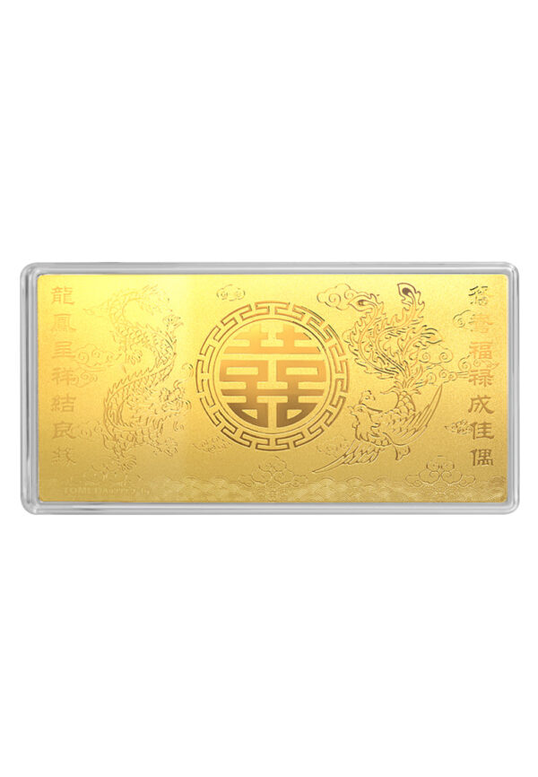 TOMEI Dragon Phoenix Wedding Gold Wafer 1G, Yellow Gold 9999