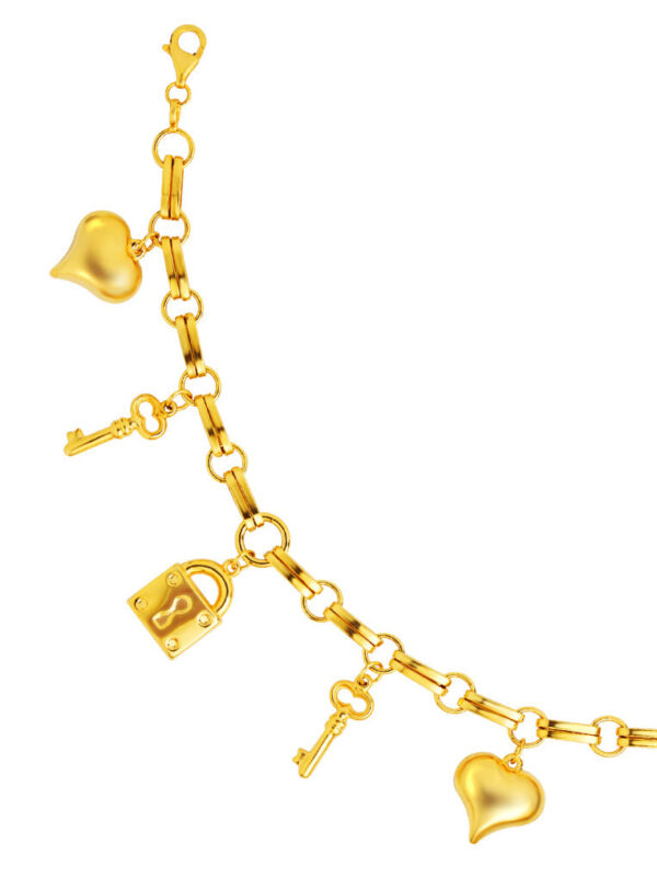 TOMEI Lusso Italia Love Lock Bracelet, Yellow Gold 916