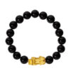TOMEI Pixiu Black Agate Bracelet, Yellow Gold 999