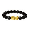 TOMEI Pixiu Black Agate Bracelet, Yellow Gold 999