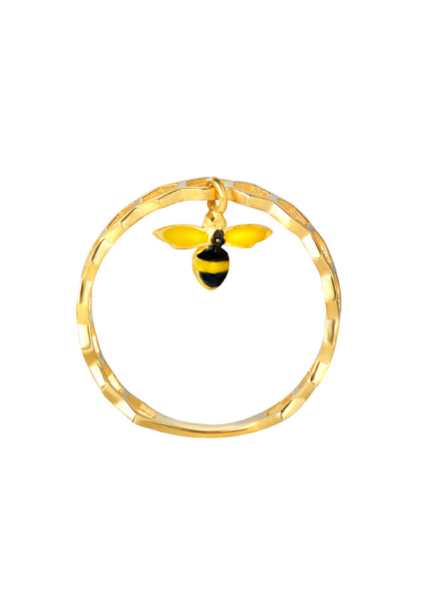 TOMEI Lusso Italia Bee Ring, Yellow Gold 916