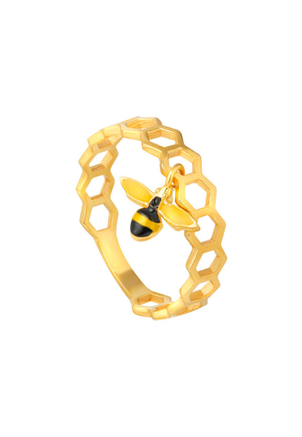 TOMEI Lusso Italia Bee Ring, Yellow Gold 916