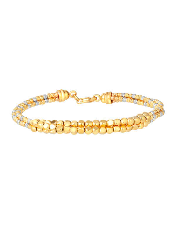 TOMEI Lusso Italia Dual-Tone Balls Bangle, Yellow Gold 916