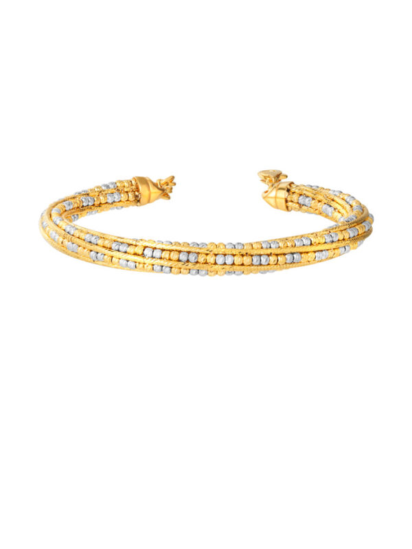 TOMEI Lusso Italia Dual-Tone Beads Bangle, Yellow Gold 916