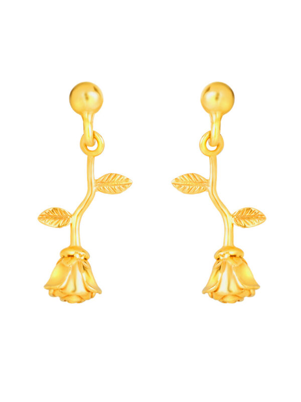 TOMEI Lusso Italia Rose Bud Earrings, Yellow Gold 916