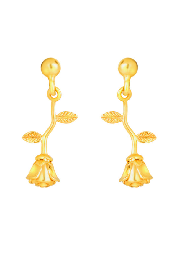 TOMEI Lusso Italia Rose Bud Earrings, Yellow Gold 916