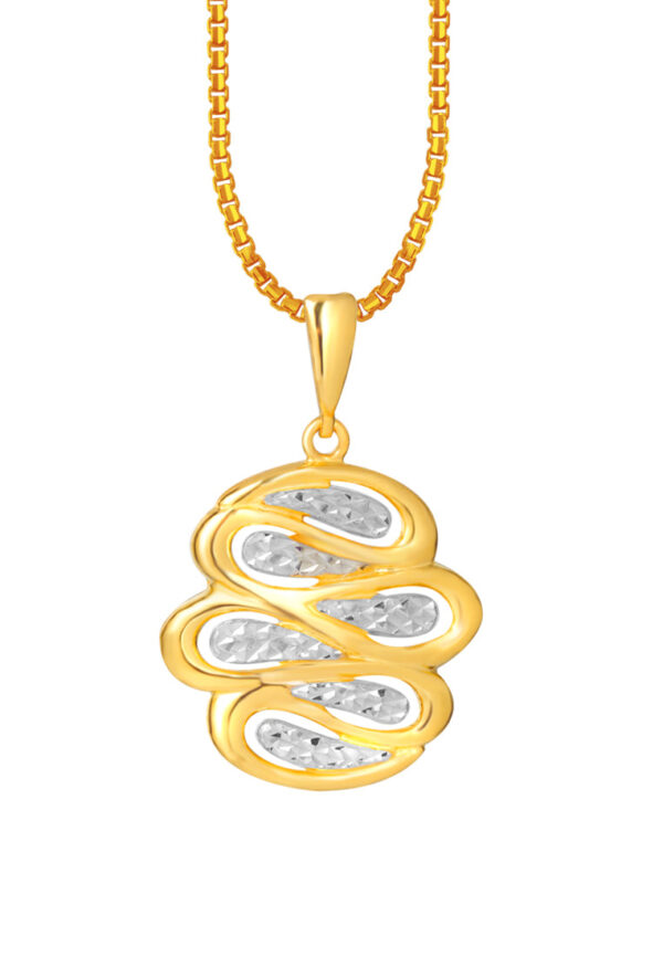 TOMEI Dual-Tone Cloud Pendant, Yellow Gold 916