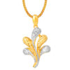 TOMEI Dual-Tone Blossom Pendant, Yellow Gold 916