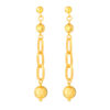 TOMEI Lavish Dangling Beads Earrings, Yellow Gold 916