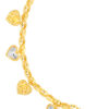 TOMEI Dual-Tone Heart Bracelet, Yellow Gold 916