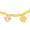 TOMEI Dual-Tone Heart Bracelet, Yellow Gold 916