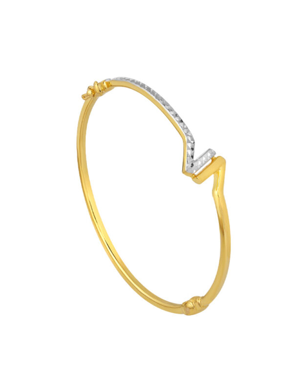 TOMEI Dual-Tone Bangle, Yellow Gold 916