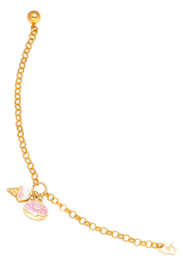 TOMEI Kids Donut & Ice-Cream Bracelet, Yellow Gold 916