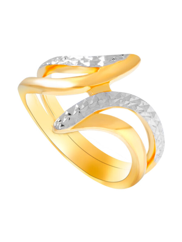 TOMEI Dual-Tone Eccentric  Ring, Yellow Gold 916