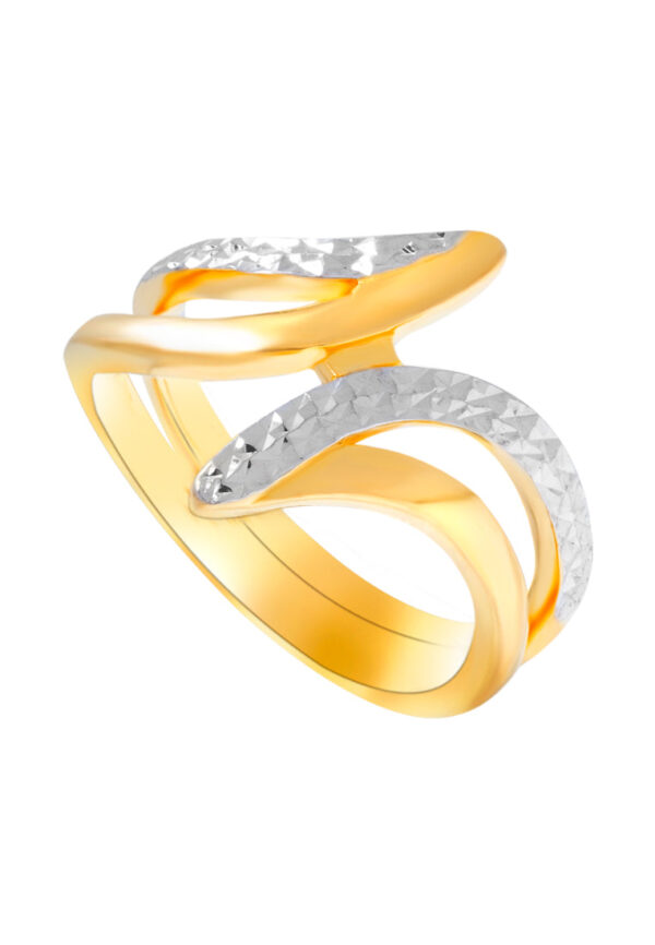 TOMEI Dual-Tone Eccentric  Ring, Yellow Gold 916